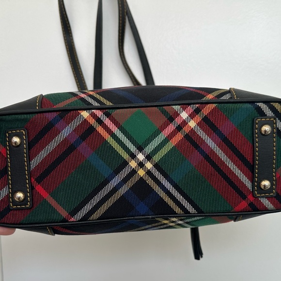 Dooney & Bourke Tartan Plaid Tote in Red, Green, Blue - Picture 9 of 16